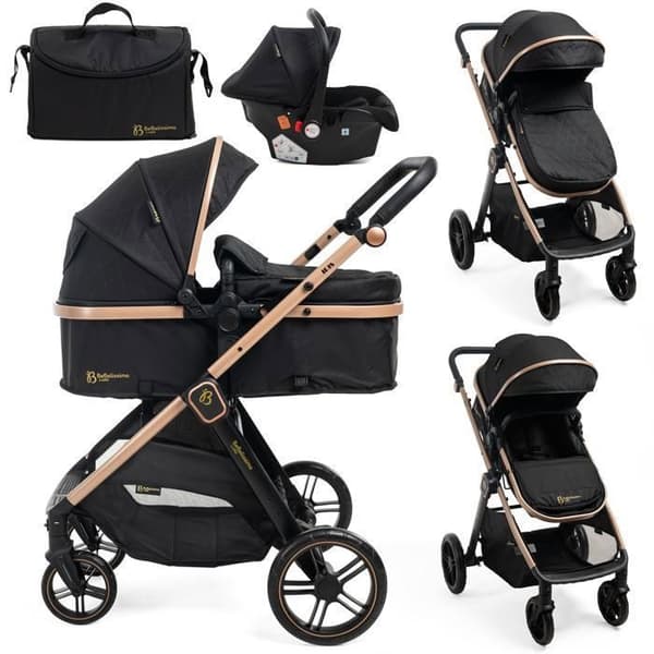 BEBELISSIMO - Kombinerad trio 3 i 1 - bilsit 0+ IRIS – liggdel – från födseln – upp till 22kg - svart