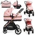 Miniatyrbild 1 av 6: BEBELISSIMO - Kombinationstrio 3 i 1 - bilsäte 0+ IRIS – liggdel – från födseln – upp till 22kg - rosa