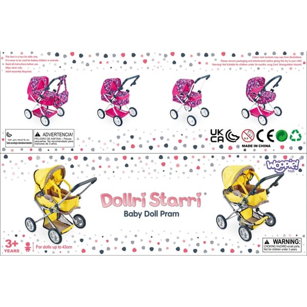 WOOPIE ROYAL Doll Pram syvä säädettävä kahva