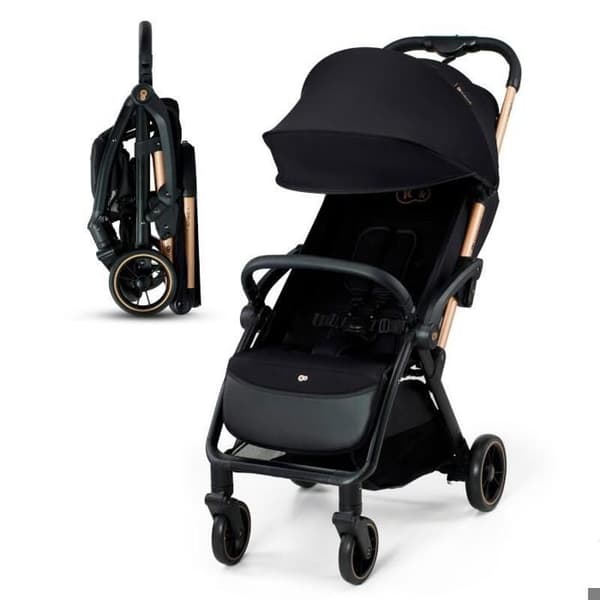 Käppvagn upp till 22 kg - KINDERKRAFT APINO - Automatisk hopfällning - Vattentät - Vikt endast 7,5 kg - Svart