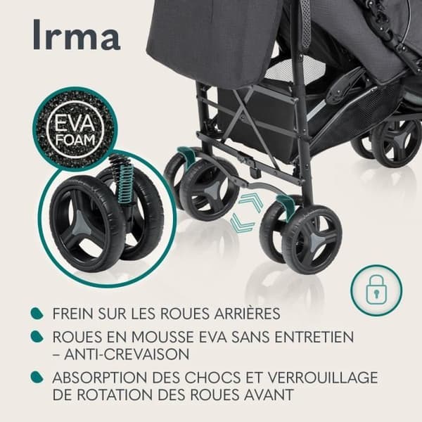 LIONELO Irma - Kompakt barnvagn - Från 6 till 36 månader - 5-punkts säkerhetsbälte - tillbehör ingår - Dreamin'