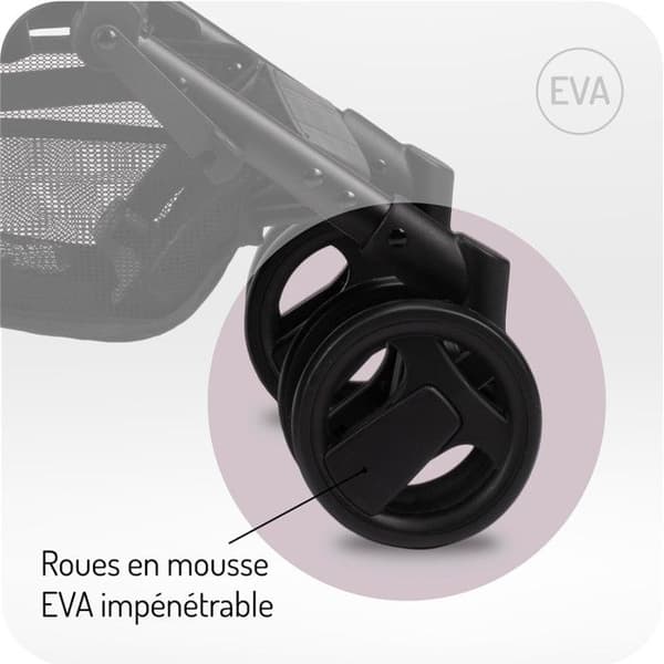 Ultrakompatbar babyvagn - MoMi GRACE - RESA - Lätt 6,2 kg - Upp till 15 kg - Svart