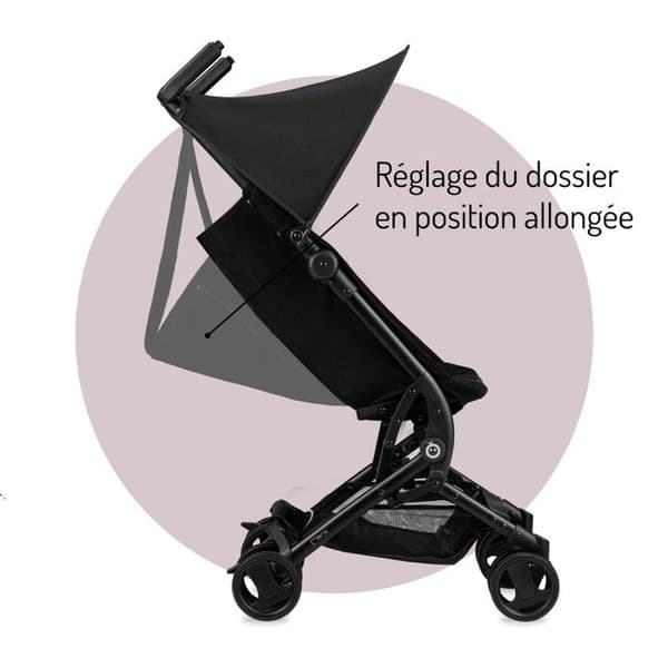Ultrakompatbar babyvagn - MoMi GRACE - RESA - Lätt 6,2 kg - Upp till 15 kg - Svart