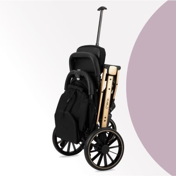 MoMi Estelle Dakar Barnvagn för baby Stad Anpassad från födseln upp till 22kg Liggdels Regnskydd Cane med Benöverdrag Svart