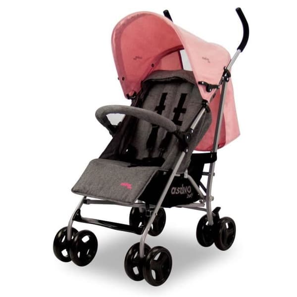 Flerfunktionsvagn - sport ASALVO Mombi - rosa färg - 4 hjul - Baby