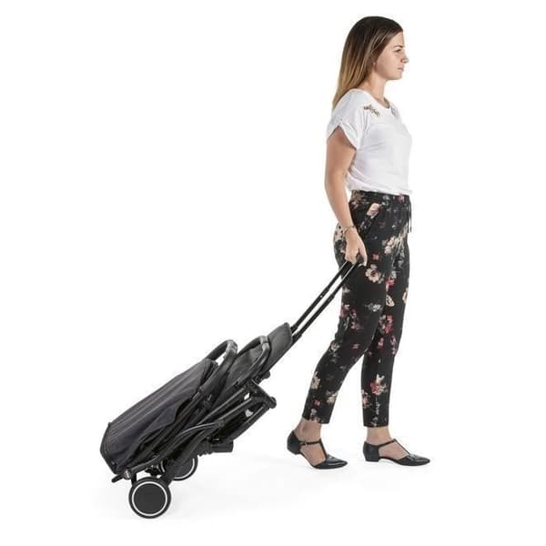 CHICCO Trolley Me - Hopfällbar kompakt vagn - Från 0 till 15 kg - Safety Bar - Svart