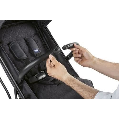 CHICCO Trolley Me - Hopfällbar kompakt vagn - Från 0 till 15 kg - Safety Bar - Svart