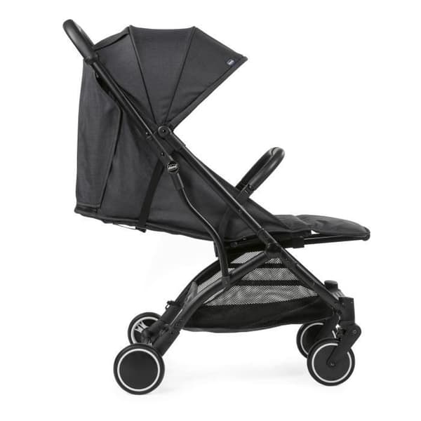 CHICCO Trolley Me - Hopfällbar kompakt vagn - Från 0 till 15 kg - Safety Bar - Svart