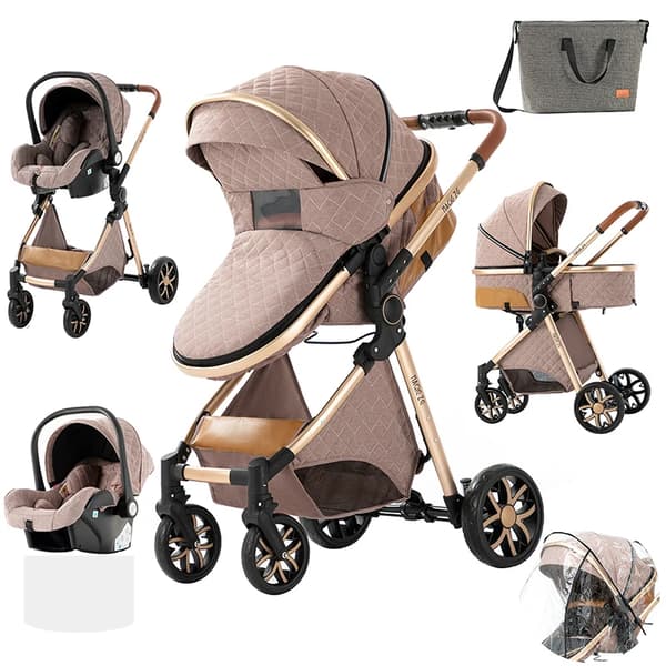 Kompakti vauvaikävaunu, monipuolinen 3-in-1-muotoilu, kevyt ja kannettava,V9-KHAKI