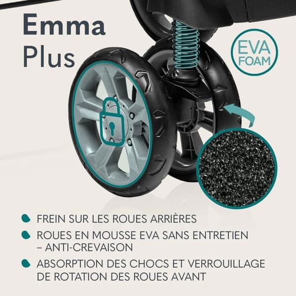 LIONELO Emma kompakt barnvagn - Från 6 till 36 månader - 5-punkts säkerhetsbälte - Antracitgrå