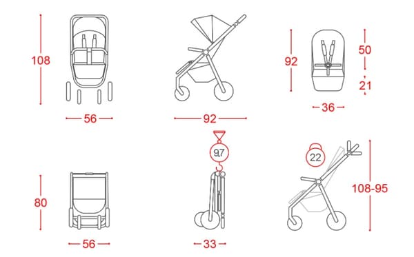 Carrello Bravo -rattaat, musta
