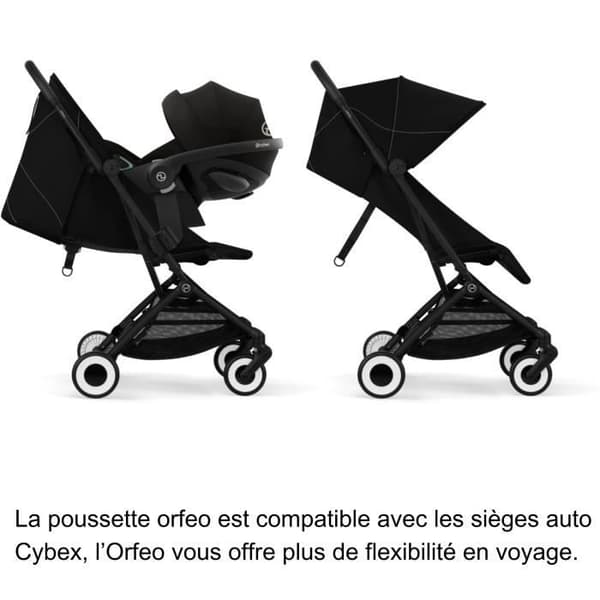 CYBEX - Ultra kompakt och bekväm barnvagn - ORFEO - 4 hjul - Magic Black