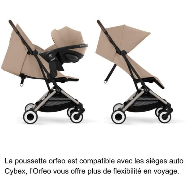 CYBEX - Ultra kompakt och bekväm barnvagn - ORFEO - 4 hjul - Almond Beige