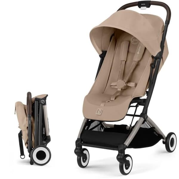 CYBEX - Ultra kompakt och bekväm barnvagn - ORFEO - 4 hjul - Almond Beige