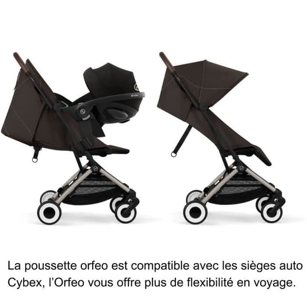 CYBEX - Mycket kompakt och bekväm barnvagn - ORFEO - 4 hjul - Chocolate Brown