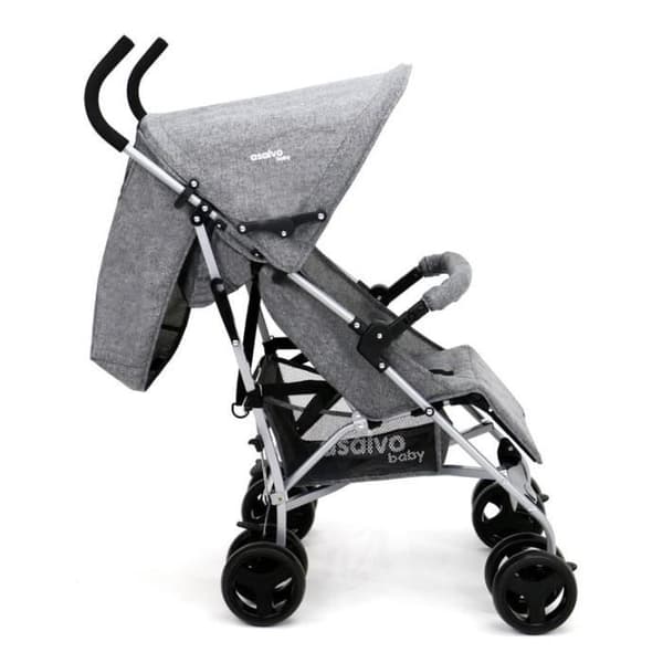 Mångsidig barnvagn ASALVO Mombi - 4 hjul - färg grå