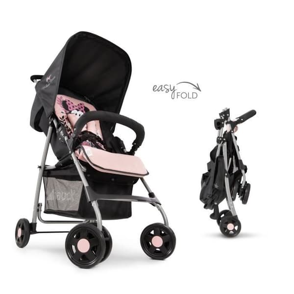 MINNIE Sportvagn upp till 18 kg, Liggläge, Lättvikt 5,9 kg, hopfällbar och kompakt - rosa