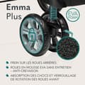 Miniatyrbild 4 av 5: Lättviktig paraplyvagn LIONELO Emma - Snabb strand - 6-36 månader - Inkluderad väska - Stort körfält - Mörkgrå