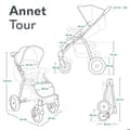 Miniatyrbild 6 av 6: Terrängvagn LIONELO Annet Tour - Upp till 22 kg - Stora hjul - Tillbehör - Mörkgrå