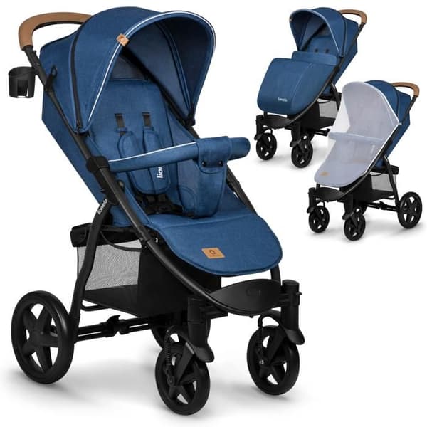 Poussette canne allt terräng LIONELO Annet Plus - Upp till 22 kg - Stora hjul - Tillbehör - Blå