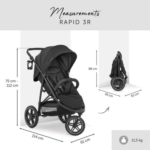 Joggingvagn Rapid 3R Svart