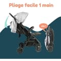 Miniatyrbillede 6 af 6: Bambisol - DS209 GRÅ SORT - Dobbelt klapvogn side om side | Til tvillinger fra fødslen, ultrakompakt sammenklappelig | Sort Grå