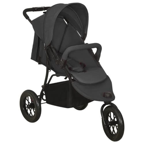 Barnvagn antracit stål