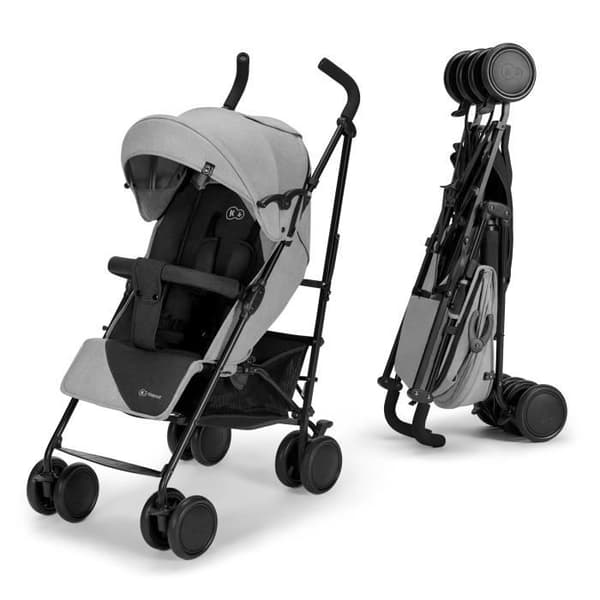 Kinderkraft Siesta Grey käppvagn - Grå - Lätt och kompakt - 5-punktssele och bromsar på varje hjul