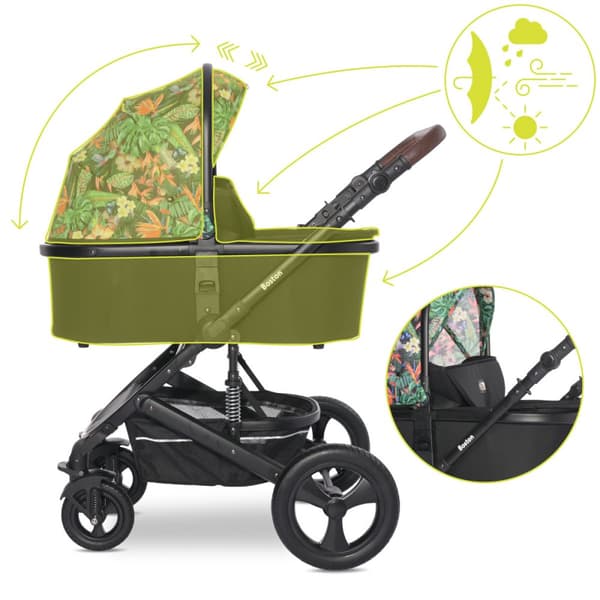 Lorelli Boston - 2-i-1 multifunktionel klapvogn | Tropisk blomst