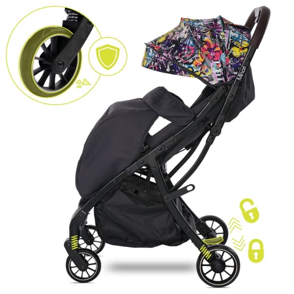 Lorelli Minori - klapvogn med automatisk foldning op til 22 kg | Magic Flower