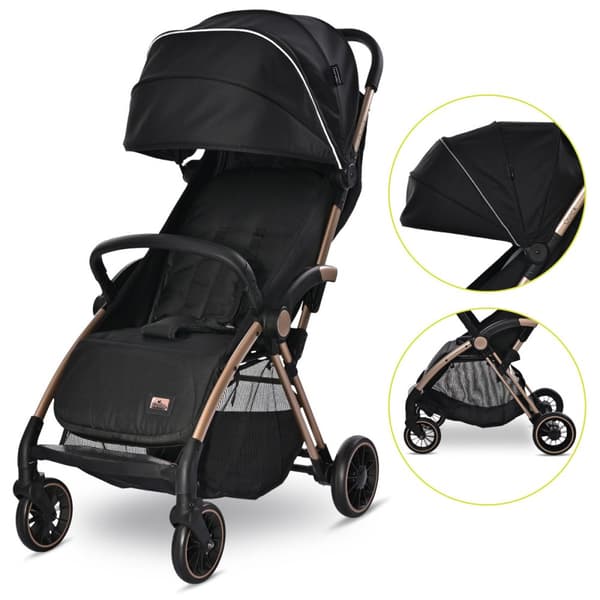 Lorelli Quick - automatiskt hopfällbar barnvagn upp till 22 kg | Svart
