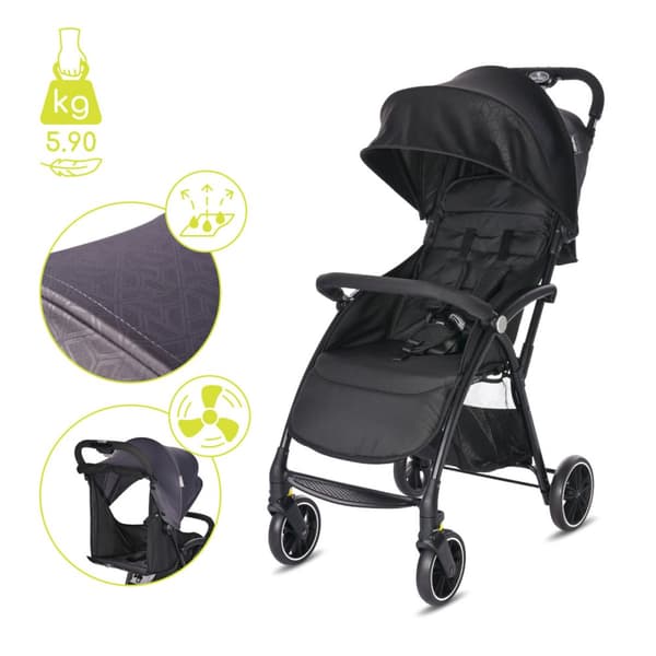 Lorelli Fresh - barnvagn upp till 22 kg | Black Jasper