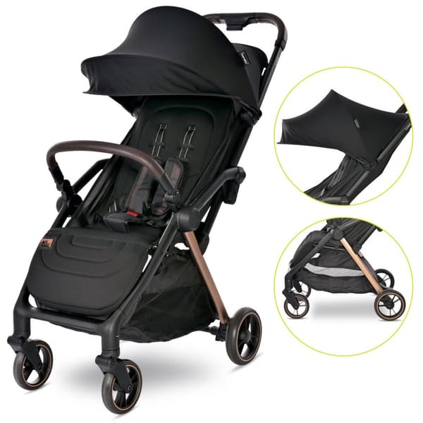 Lorelli Loret - automatisk foldbar klapvogn op til 22 kg | Sort