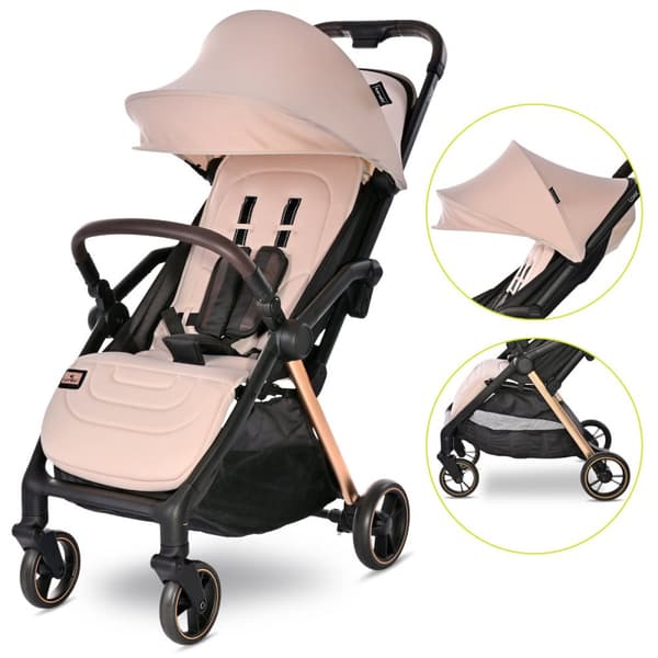 Lorelli Loret - automatiskt hopfällbar barnvagn upp till 22 kg | Beige