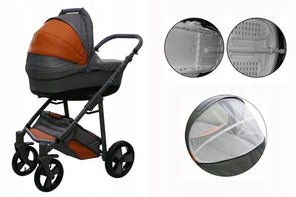 Barnvagn Multifunktionell 3-i-1 Djup Sits