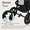 Miniatyrbild 5 av 6: Poussette kan med allterräng LIONELO Annet Tour - Upp till 22 kg - Stora hjul - Tillbehör - Svart