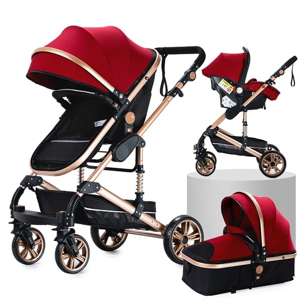 Barnvagn, Lättviktsdesign, Hög lastkapacitet,XR003-RÖD