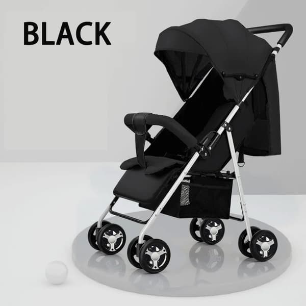 Lastenvaunu, 2-in-1-muotoilu, taitettava ominaisuus,B013-MUSTA