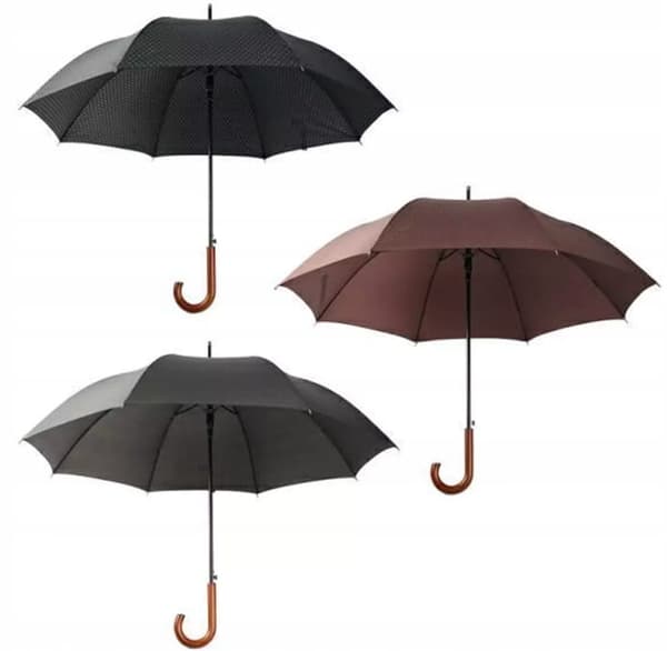 Paraply lang halvautomatisk foldbar 83 cm brun