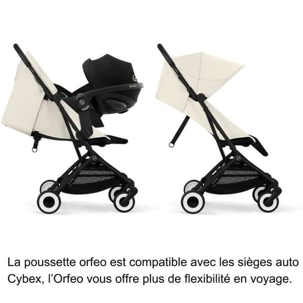 CYBEX - Ultrakompakt och bekväm barnvagn - ORFEO - 4 hjul - Canvas Vit