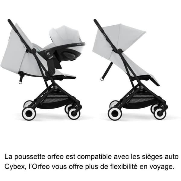 CYBEX - Erittäin kompakti ja mukava lastenrattaat - ORFEO - 4 pyörää - Sumunharmaa