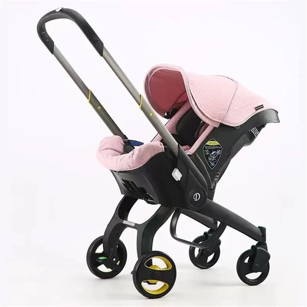 4 i 1 Barnvagn, Lättviktsdesign, CE-certifierad säkerhet,Rosa