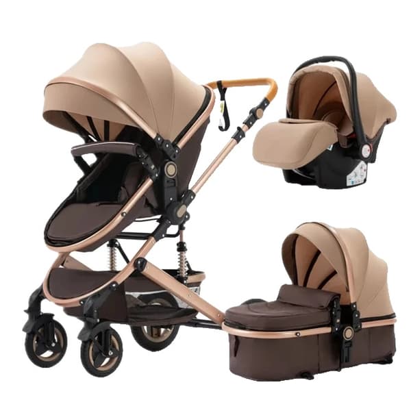 Kannettava matkarattaat, 3-in-1-suunnittelu, kaikkien pyörien iskunvaimennus, khaki