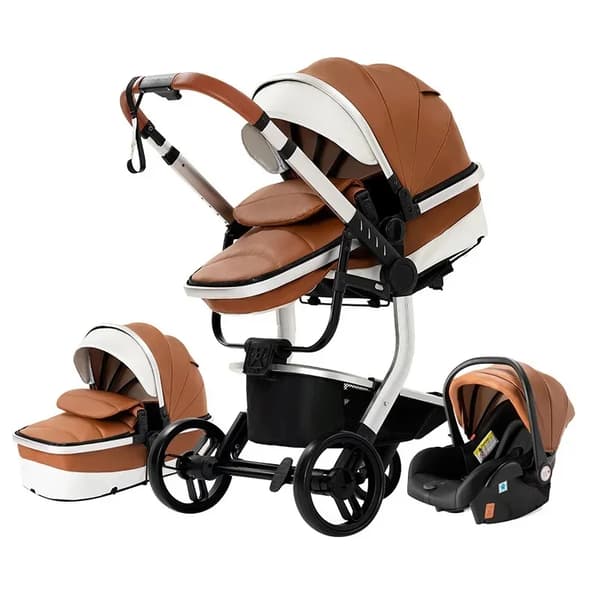 Barnvagn, 3-i-1-design, hög landskap, 518-Khaki