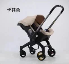 Barnvagn, 3-i-1-design, lättviktig och hopfällbar, 4IN1-KHAKI