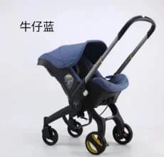 Barnvagn, 3-i-1-design, lättviktig och hopfällbar, 4IN1-BLUE