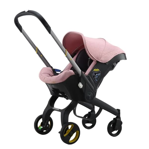 Lyxig Barnvagn, Rostfritt Stål Material, Fällbar Design,Rosa