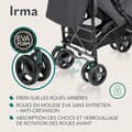 Miniatyrbild 3 av 6: LIONELO Irma kompakt vagn - 5-punkts säkerhetsbälte - tillbehör ingår - Svart