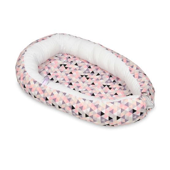 Babynest - Pink trekanter med hvid indeni