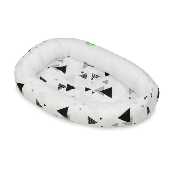 Babynest - Trekant turkis med hvid indeni